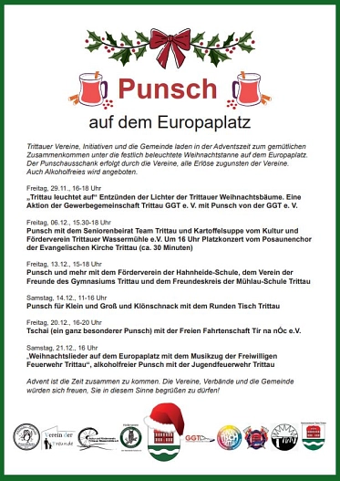 Flyer_Punsch auf dem Europaplatz 2024 © Amt Trittau